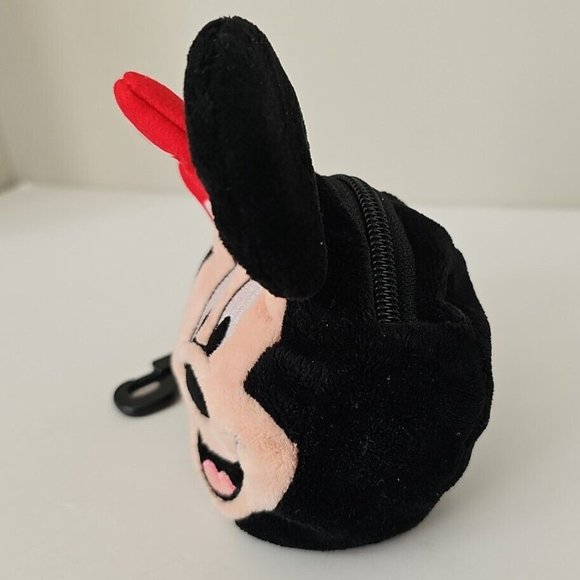 NWT Disney Minnie Mouse Ears Bean Bag Coin Purse Clip Key Chain - Picture 5 of 9
